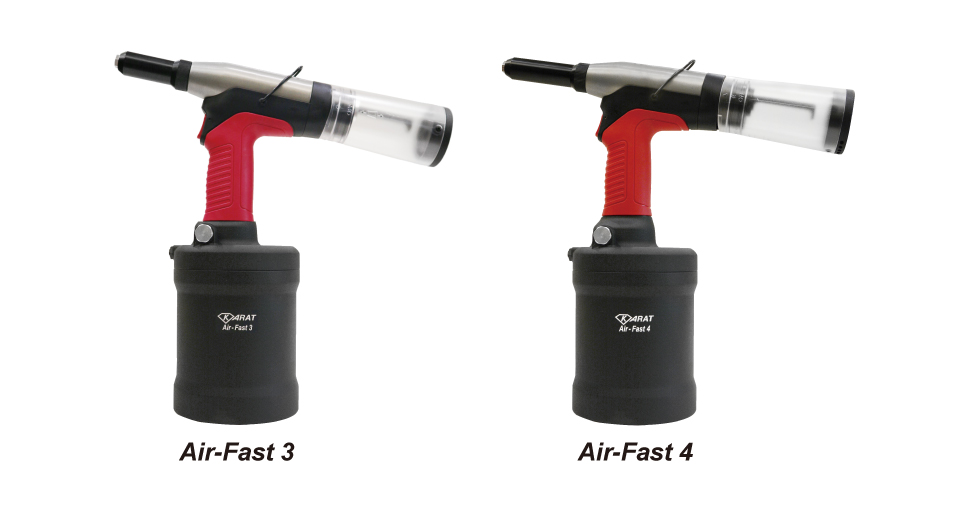 KARAT Air-Fast 3 及 & Air-Fast 4 工業級重型氣動油壓拉釘工具，具內建吸釘功能
