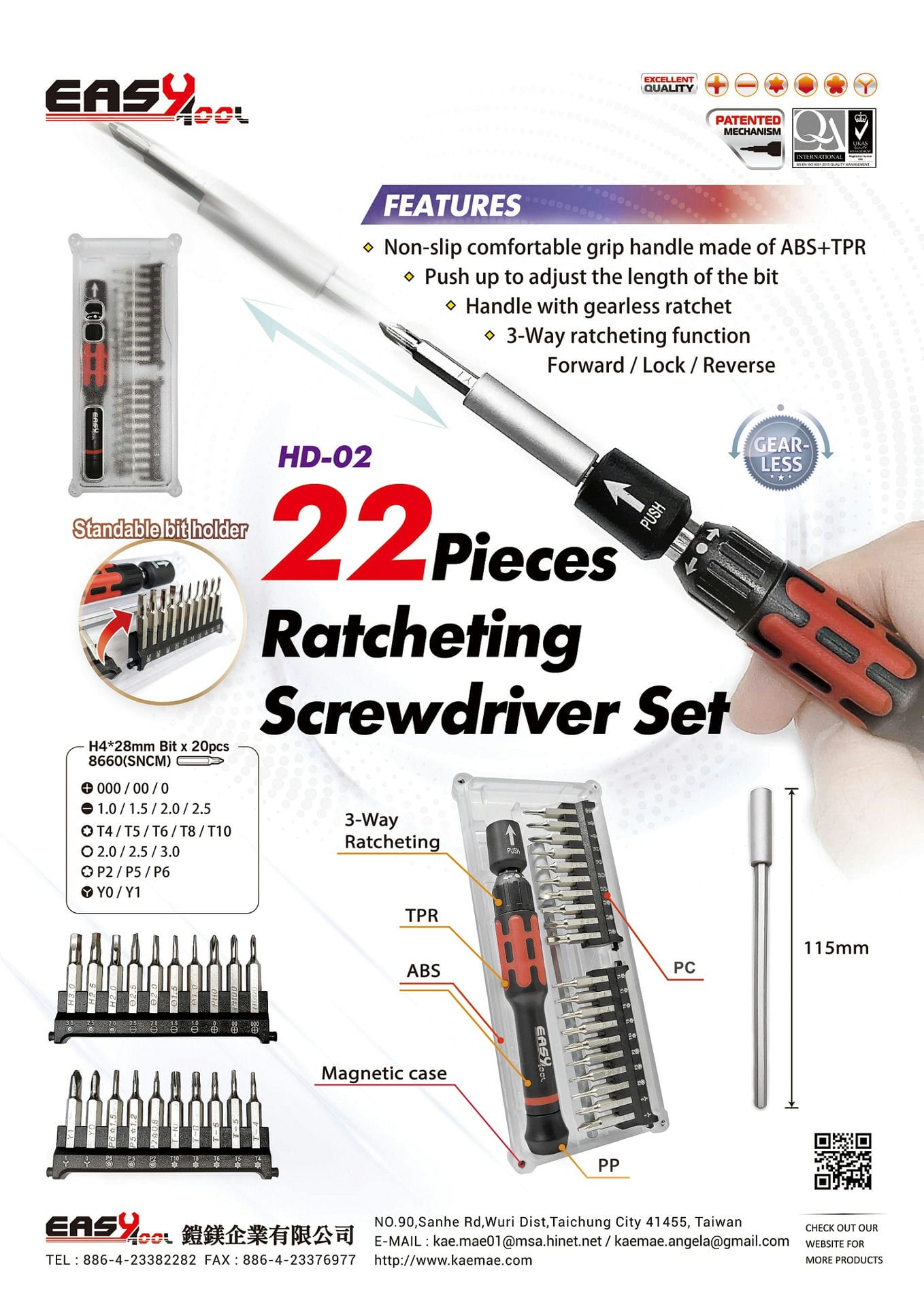 22Pieces Ratcheting Screwdriver Set