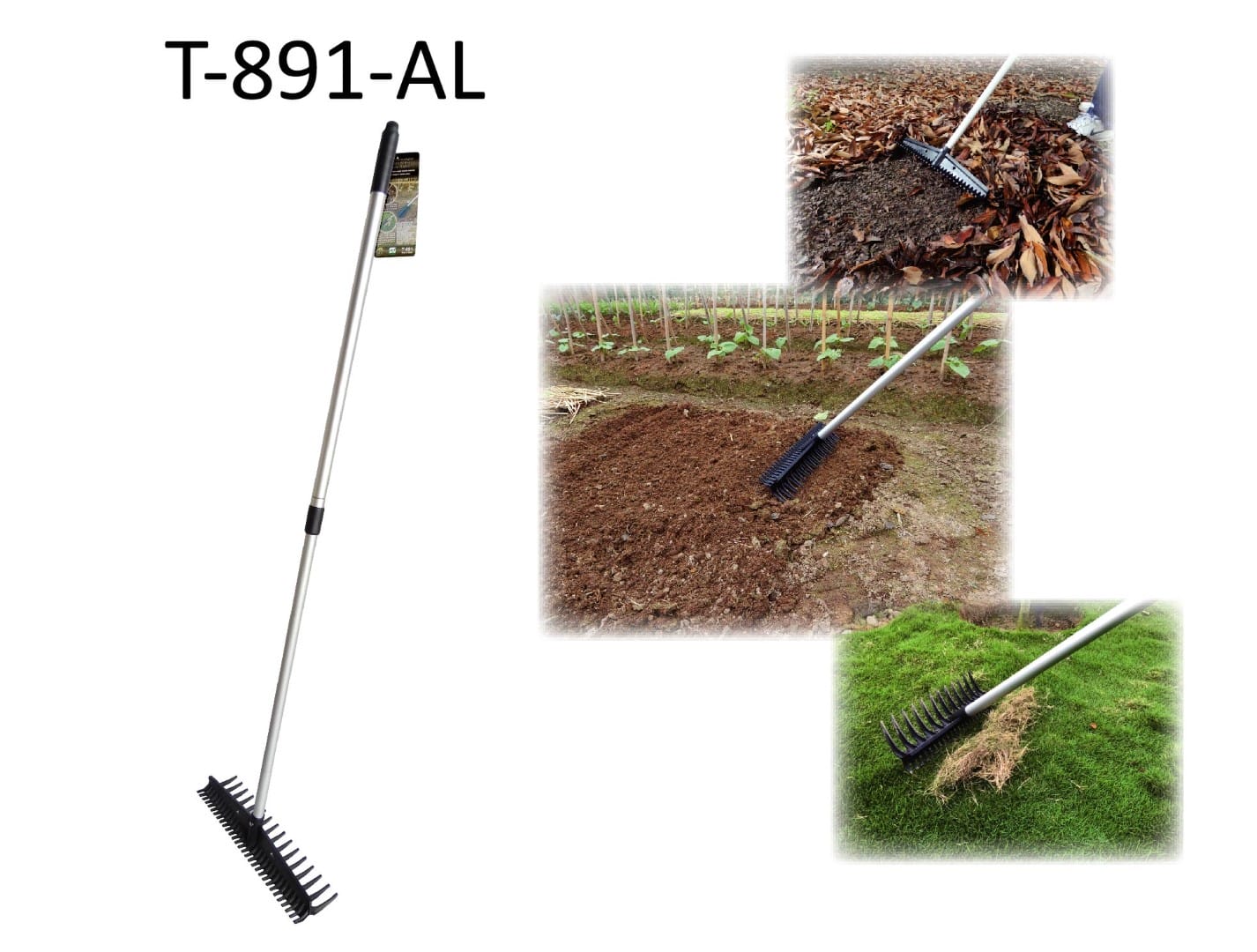16T Light Weight & Double Sides Function Rake with 150 cm Telescopic Aluminum Handle