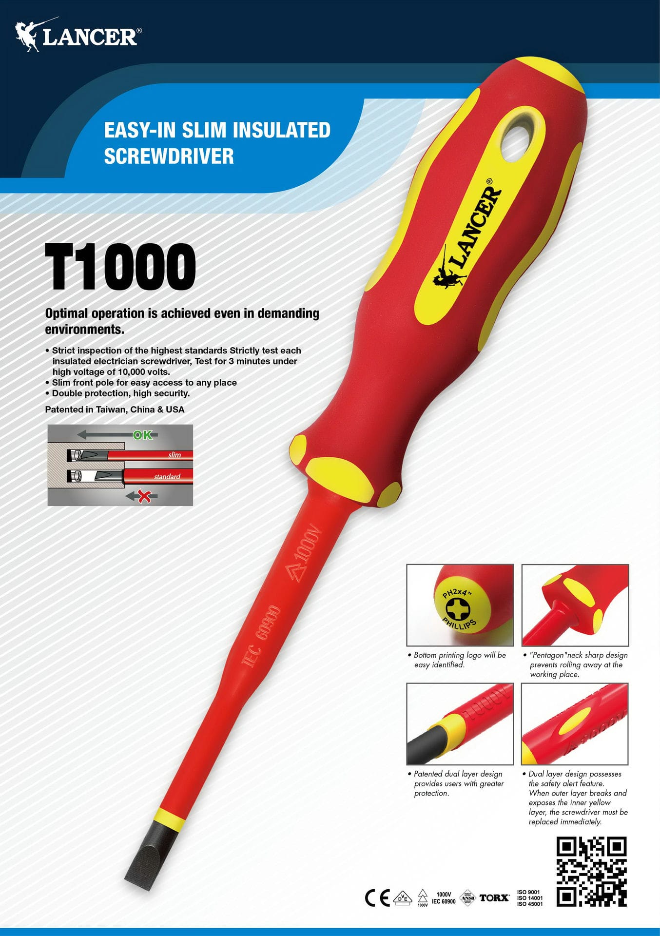 EASY-IN SLIM INSULATED  SCREWDRIVER