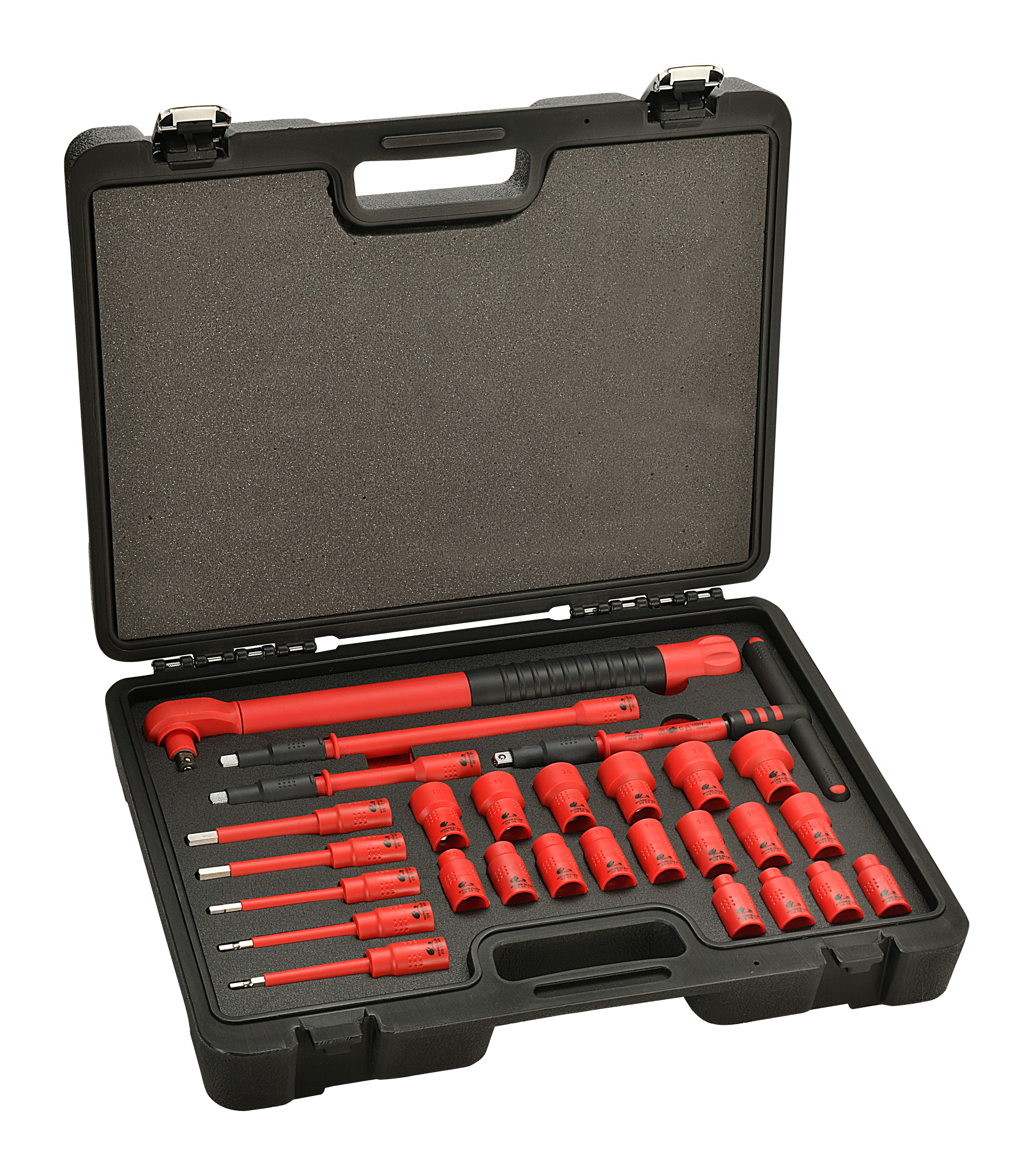 VDE Torque wrench and socket sets, 27pcs