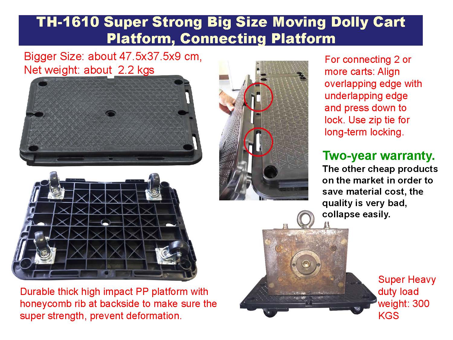  Super Strong Big Size Moving Dolly Cart Platform, Connecting Platform.