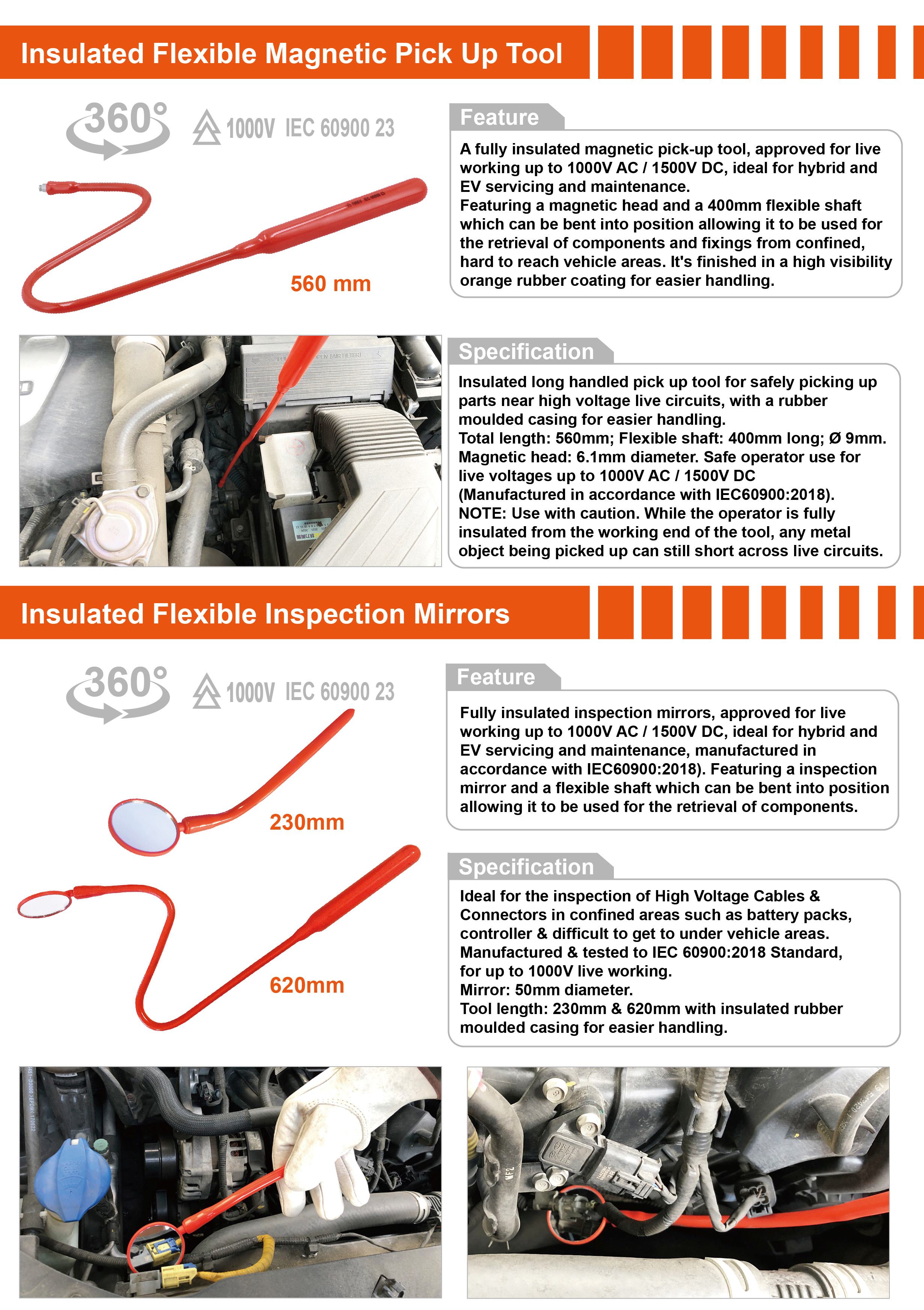 INSULATED MAGNETIC PICKUP TOOL/INSPECTION MIRROR