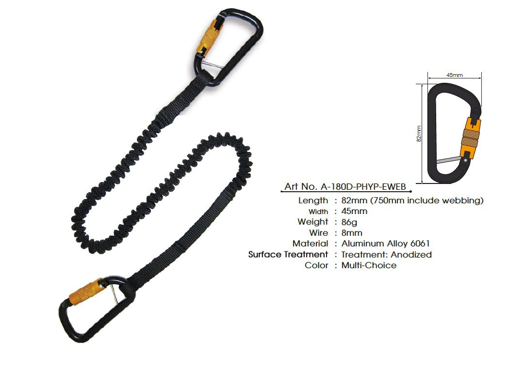 Carabiner for fall protection for tool