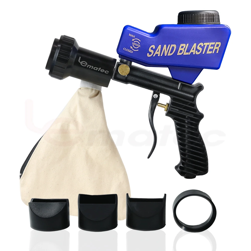 Air Vacuum Spot Sandblaster Gun Dustless With Recycle Sand Bag