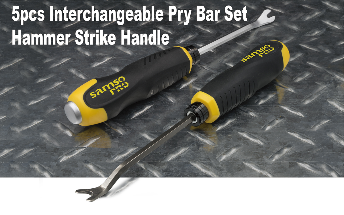 “Quick Change Design” Interchangeable Pry Bar Screwdriver Set